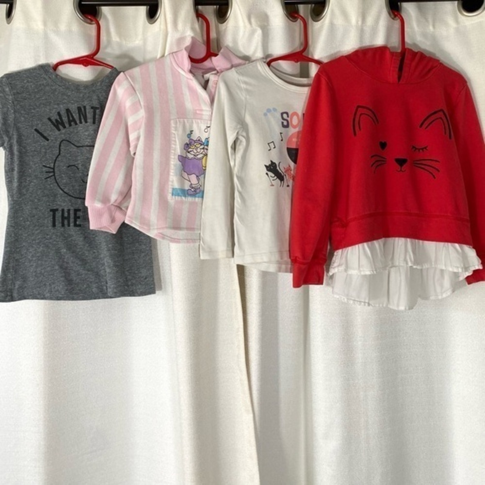 TEA COLLECTION Lot Of 4 Kitty Tops Size 4‎